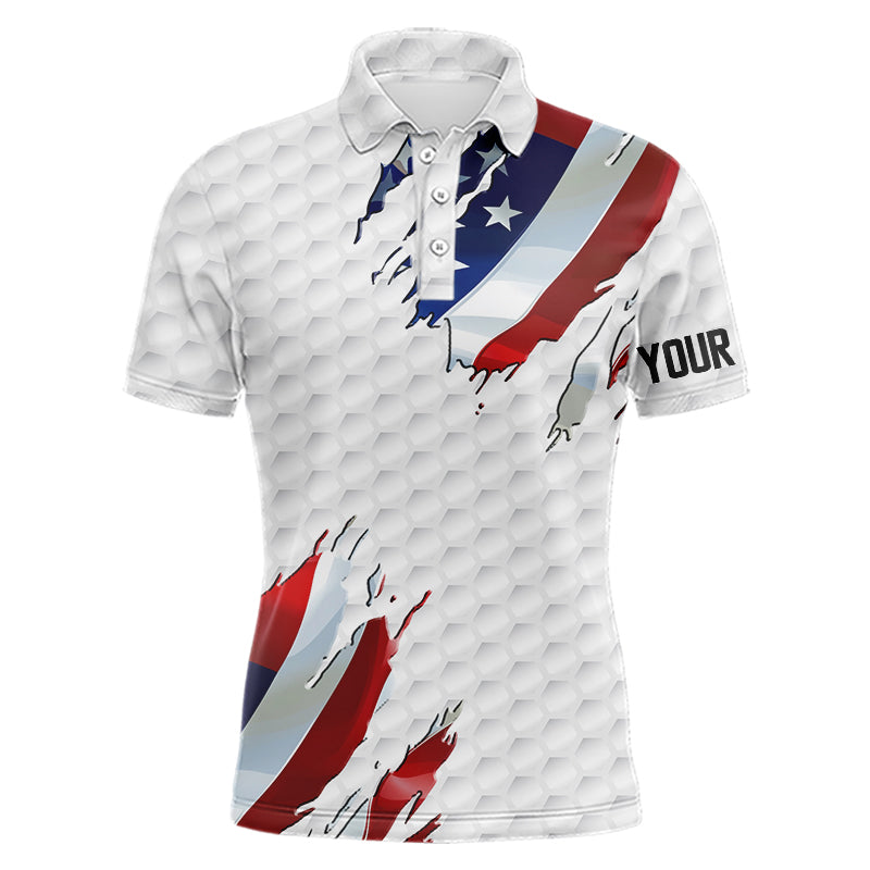 Red, white and blue American Flag golf pattern Mens golf polo shirts custom patriotic mens golf tops NQS9318