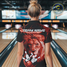 Load image into Gallery viewer, Personalized Red Lightning Thunder Storm Lion Bowling Shirts For Women Custom Bowling Team Jerseys NQS9840
