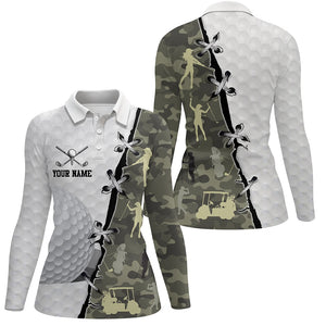 Womens golf polo shirts custom name camouflage golf shirts, team golf tops for ladies NQS5658