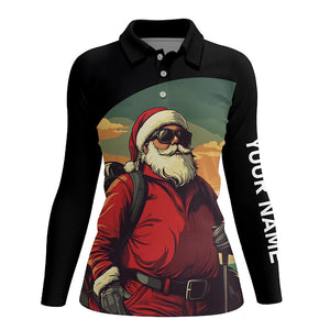 Santa Claus Playing Golf Christmas Women golf polo shirt custom best ladies golf wear NQS8648