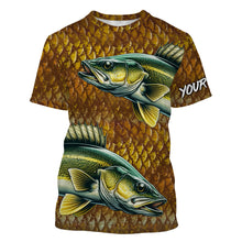 Load image into Gallery viewer, Walleye fishing scales Custom long sleeve Fishing Shirts, personalized freshwater fishing jerseys NQS6800