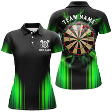 Load image into Gallery viewer, Black and Green Light Dart Polo, Quarter Zip Shirt For Women Custom Dart Jerseys For Team NQS9332