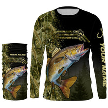 Load image into Gallery viewer, Walleye fishing camouflage Custom performance long sleeve Fishing Shirts, Walleye Fishing jerseys NQS4863