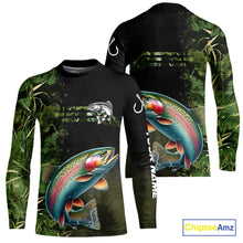 Load image into Gallery viewer, Rainbow Trout fishing camouflage Custom performance long sleeve Fishing Shirts, Trout Fishing jerseys NQS10080