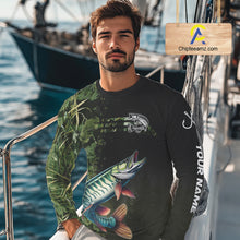 Load image into Gallery viewer, Musky fishing camouflage Custom performance long sleeve Fishing Shirts, Muskellunge Fishing jerseys NQS10081
