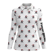 Load image into Gallery viewer, Funny Skull Santa Christmas pattern Women golf polo shirt custom christmas golf outfits for ladies NQS8650