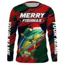 Load image into Gallery viewer, Personalized Christmas Mahi mahi Fishing Shirts, Mery fishmas Fishing gift for men, women, kid NQS6816