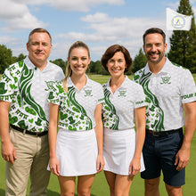 Load image into Gallery viewer, Custom White and Green St Patrick's day pattern Golf Polo Shirts For Men, team mens golf outfit NQS11209
