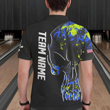 Load image into Gallery viewer, Skull Camouflage American Flag Mens Bowling Shirts Custom Patriotic Bowling Team Jerseys For Men NQS9642
