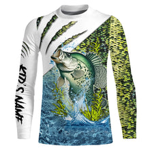 Load image into Gallery viewer, Crappie fishing green scales Custom fishing Shirts jersey, custom fishing shirts with hood NQS3176