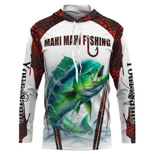 Load image into Gallery viewer, Mahi mahi fishing red camo Custom Name Fishing Shirts UV Protection Gift For Fisherman NQS5173