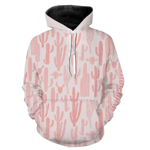 Personalized pink cactus pattern golf Hoodies custom funny cactus golf gifts NQS8434