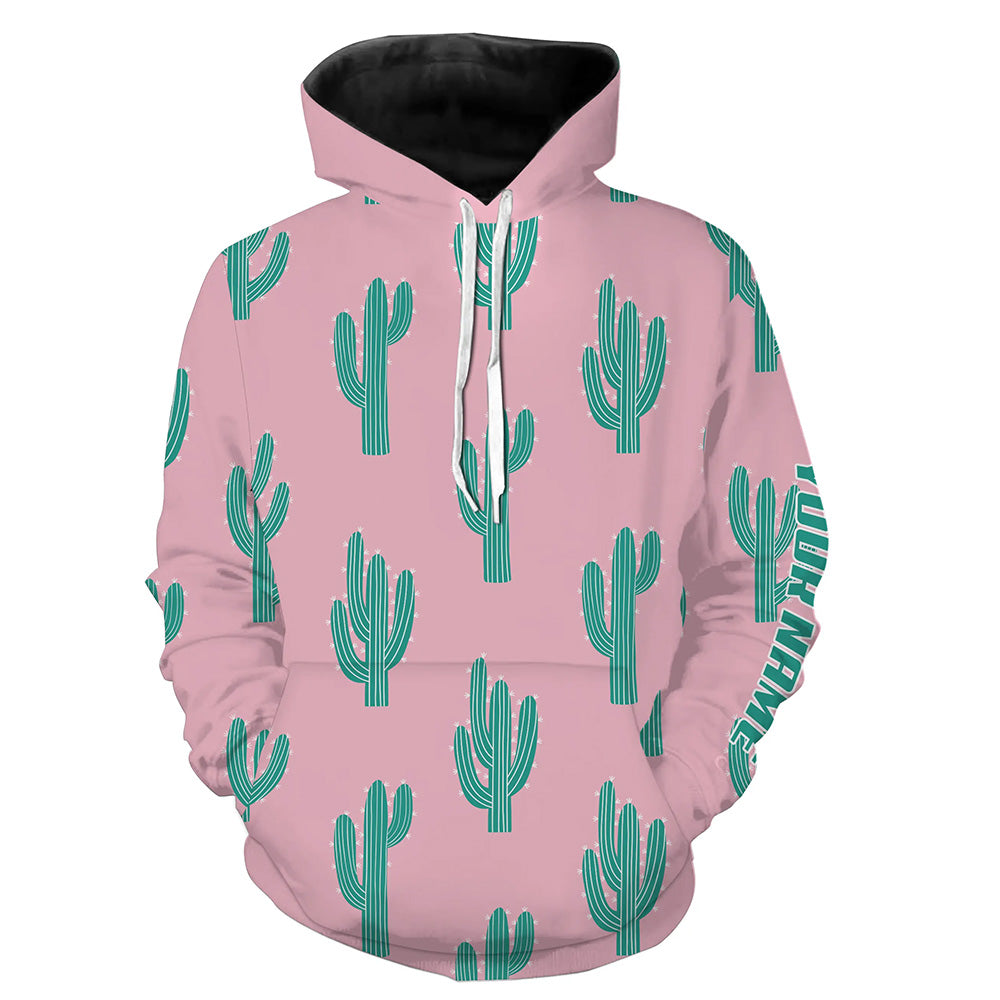 Personalized desert cactus pink pattern golf Hoodies custom funny cactus golf gifts NQS8435