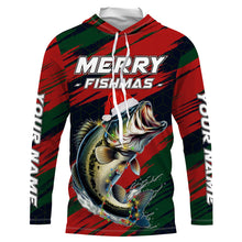 Load image into Gallery viewer, Personalized Christmas Bass Fishing Shirts, Mery fishmas Christmas Fishing gift for men, women, kid NQS4297