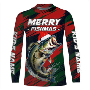 Personalized Christmas Bass Fishing Shirts, Mery fishmas Christmas Fishing gift for men, women, kid NQS4297