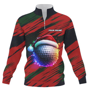 Christmas Golf ball Quarter zip golf sweatshirt custom sweater golf tops Christmas golf gifts NQS8887