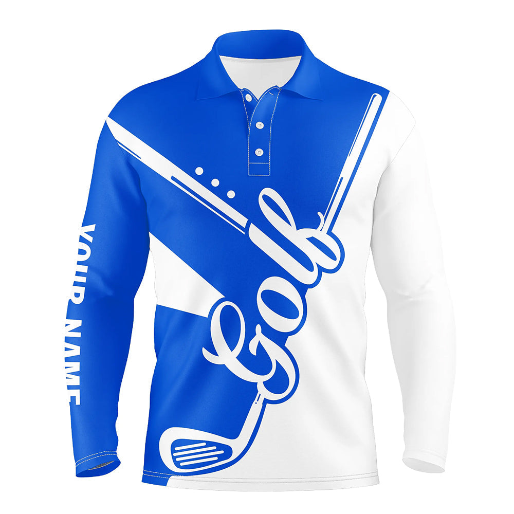 Blue and white golf clubs Mens Golf Polo Shirts custom golf tops for men, men's golf apparel NQS9141