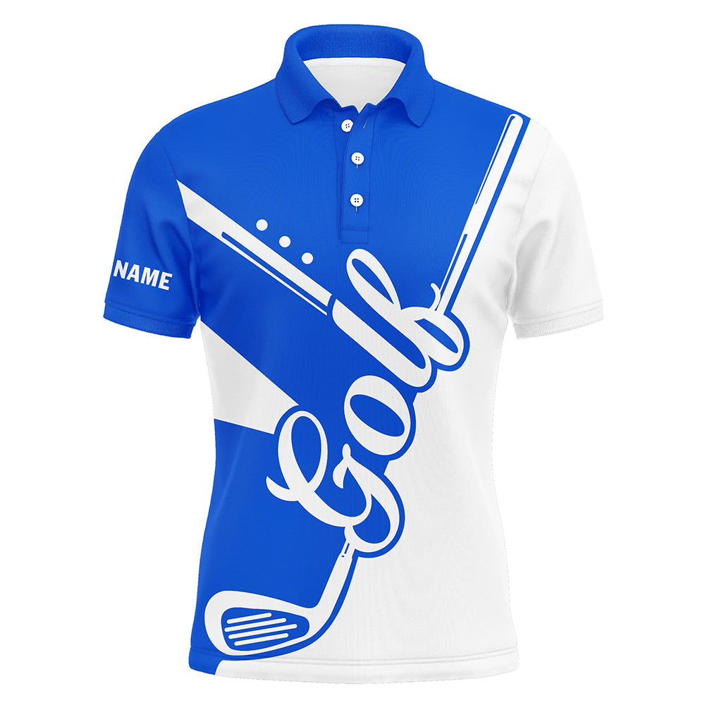 Blue and white golf clubs Mens Golf Polo Shirts custom golf tops for men, men's golf apparel NQS9141