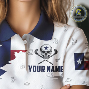 Texas Flag Golf Clubs Skull Golf Camo Women golf polo shirts Custom Patriotic Golf Team Jersey NQS9936