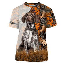 Load image into Gallery viewer, German Shorthaired Pointer dog hunting orange camo Custom Name Full Printing Shirts, Hunting Gifts NQS3569