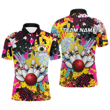 Load image into Gallery viewer, Colorful bowling jerseys Bowling Polo, 1/4 Zip Shirt for Men Custom Bowling Team shirts for bowlers NQS8023