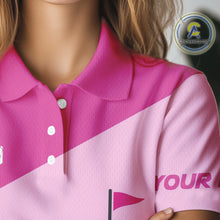 Load image into Gallery viewer, Women golf polo shirts custom pink and white golf apparel for ladies, golfing gifts NQS10410