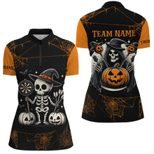 Load image into Gallery viewer, Funny Skeleton Halloween Darts Shirts For Women Custom Halloween Shirts Gifts For Darts Player TDM2473