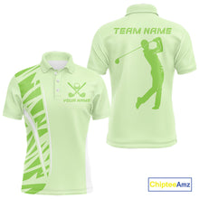 Load image into Gallery viewer, Green matching golf polo shirts for couples custom couples golf outfits, Gift for golf lovers NQS10849
