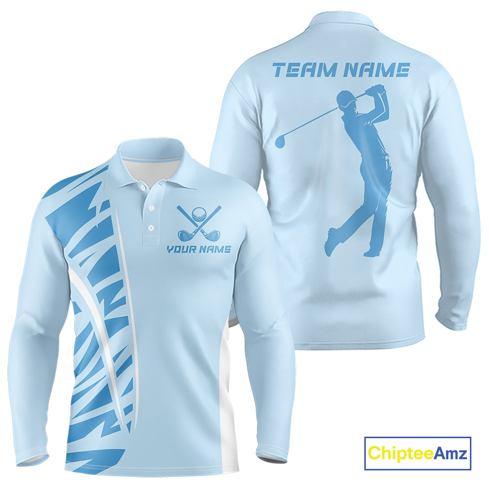 Blue Men golf polo shirts custom golf outfits for men, Gift for golf lovers NQS10850