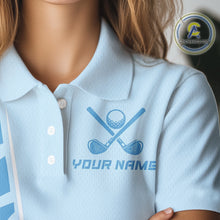 Load image into Gallery viewer, Blue Women golf polo shirts custom golf outfits for ladies, Gift for golf lovers NQS10850