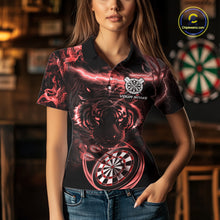 Load image into Gallery viewer, Personalized Red Lightning Thunder Storm Tiger Darts Shirts For Women Custom Dart Team Jerseys NQS10442