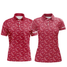 Load image into Gallery viewer, Pink Heart Wings pattern matching golf shirt for couple custom Couple Valentines golf polo shirts NQS9369