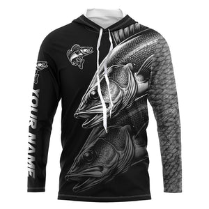 Walleye Fishing scales Custom 3D sun protection Performance long sleeve fishing shirts NQS4908