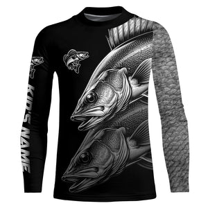 Walleye Fishing scales Custom 3D sun protection Performance long sleeve fishing shirts NQS4908