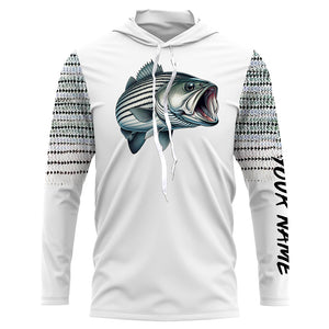 Striped bass Fishing scales Custom long sleeve Fishing Shirts, personalized Striper fishing apparel NQS581