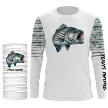 Load image into Gallery viewer, Striped bass Fishing scales Custom long sleeve Fishing Shirts, personalized Striper fishing apparel NQS581