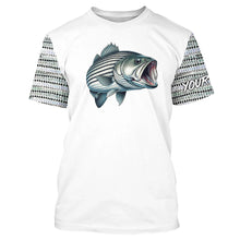 Load image into Gallery viewer, Striped bass Fishing scales Custom long sleeve Fishing Shirts, personalized Striper fishing apparel NQS581