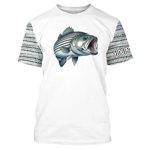 Striped bass Fishing scales Custom long sleeve Fishing Shirts, personalized Striper fishing apparel NQS581