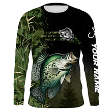 Load image into Gallery viewer, Crappie fishing camouflage Custom long sleeve Fishing Shirts for men, women, Crappie Fishing jerseys NQS4124