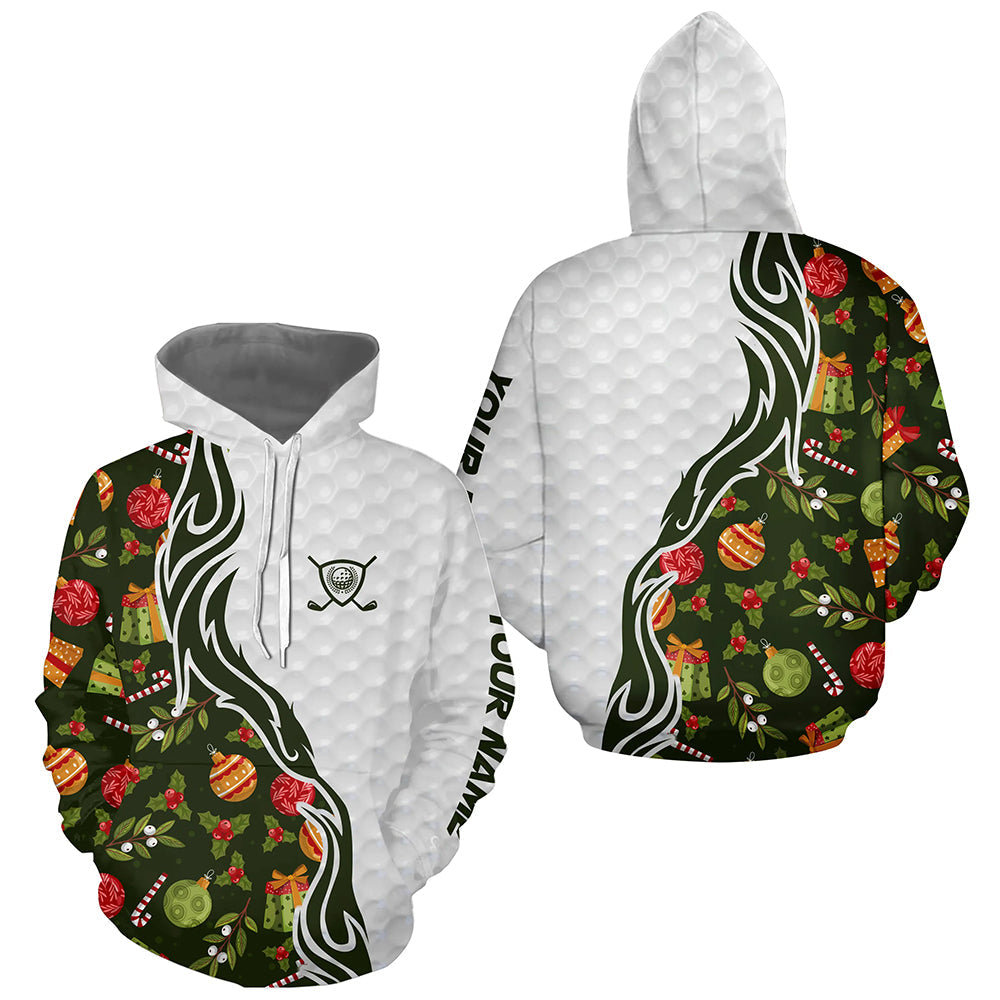 Custom Green Christmas pattern Golf Hoodies, Personalized Golf hoodie Team Jerseys NQS8922