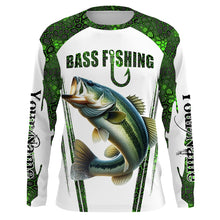 Load image into Gallery viewer, Bass fishing green camo Custom Funny Fishing Shirts, Gift For Fisherman NQS5456