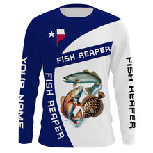 Load image into Gallery viewer, Texas Slam Redfish, Speckled Trout, Flounder Fishing Customize Name 3D All Over Printed Shirts NQS455