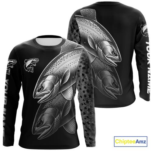 Rainbow Trout performance Fishing Shirts Custom Trout Fishing Long Sleeve Tournament Fishing Shirts NQS10114