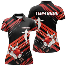 Load image into Gallery viewer, Red and Black Bowling Shirts for Women Custom Team Bowling Jerseys, Bowling Polo, Quarter Zip Shirts NQS9169