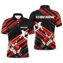 Load image into Gallery viewer, Red and Black Bowling Shirts for Men Custom Team Bowling Jerseys, Bowling Polo, Quarter Zip Shirts NQS9169