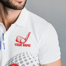 Load image into Gallery viewer, Red, White and Blue American Flag Golf Polo Shirts For Men Custom Patriotic Golf Shirts Golfer Outfit NQS9690