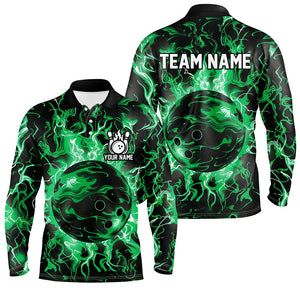 Green camo Bowling ball Mens bowling shirts custom bowling jerseys, bowl gifts for men NQS7628