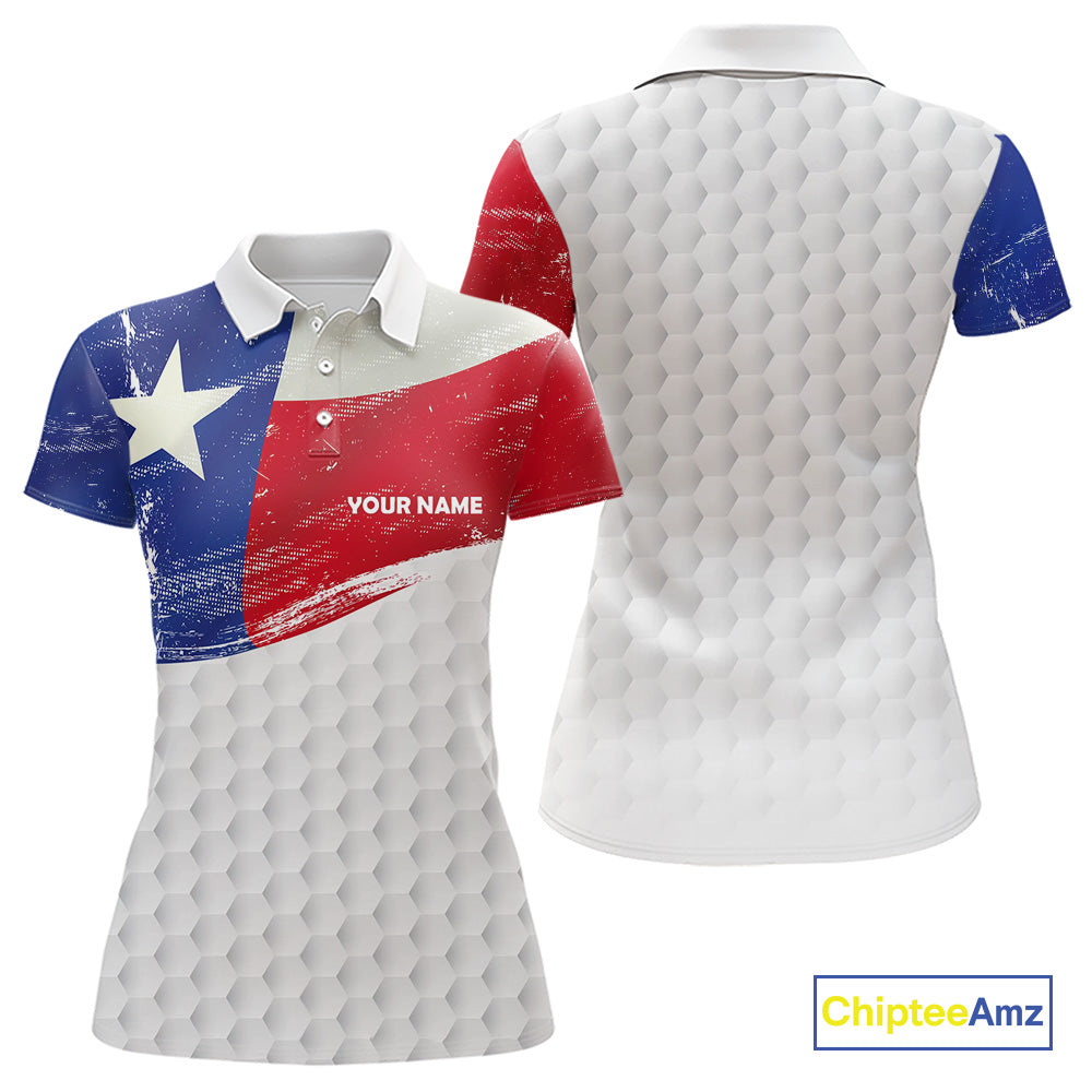 Women golf polo shirts Texas flag patriotic custom ladies golf shirts, gift for the golfers NQS9968