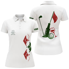 Load image into Gallery viewer, Womens golf polo shirt custom vintage golf and wine golf clubs Christmas polo shirts NQS6598