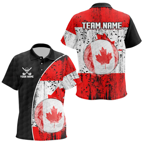 Personalized Black Camo Kids golf polo shirts Custom Canadian Flag patriotic golf shirt outfit NQS9699